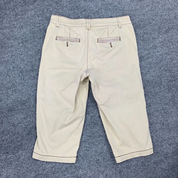 Anthropologie Chino Pedal Pusher 26 Cotton Stretch Belt Loops Clam Digger Pants - Picture 8 of 14